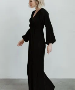 BB Custom Dresses Venus Pleated Maxi Dress | Black