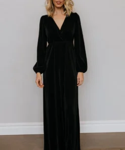 BB Custom Dresses Venus Pleated Maxi Dress | Black