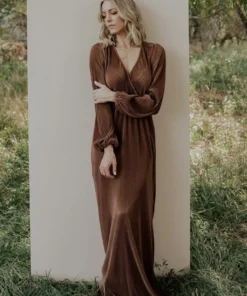 BB Custom Dresses Venus Pleated Maxi Dress | Bronze 18 BB Custom Dresses Venus Pleated Maxi Dress | Bronze