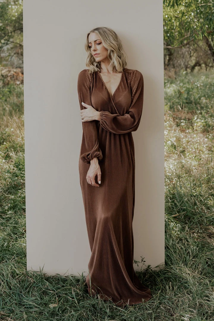 BB Custom Dresses Venus Pleated Maxi Dress | Bronze 9 BB Custom Dresses Venus Pleated Maxi Dress | Bronze