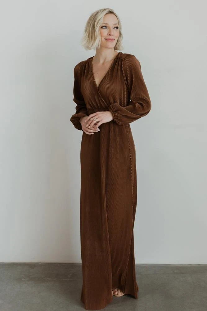 BB Custom Dresses Venus Pleated Maxi Dress | Bronze 10 BB Custom Dresses Venus Pleated Maxi Dress | Bronze