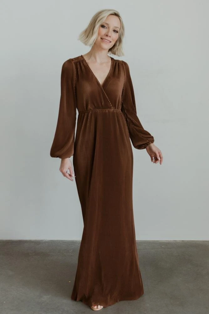 BB Custom Dresses Venus Pleated Maxi Dress | Bronze 4 BB Custom Dresses Venus Pleated Maxi Dress | Bronze