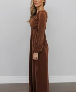 BB Custom Dresses Venus Pleated Maxi Dress | Bronze 14 BB Custom Dresses Venus Pleated Maxi Dress | Bronze