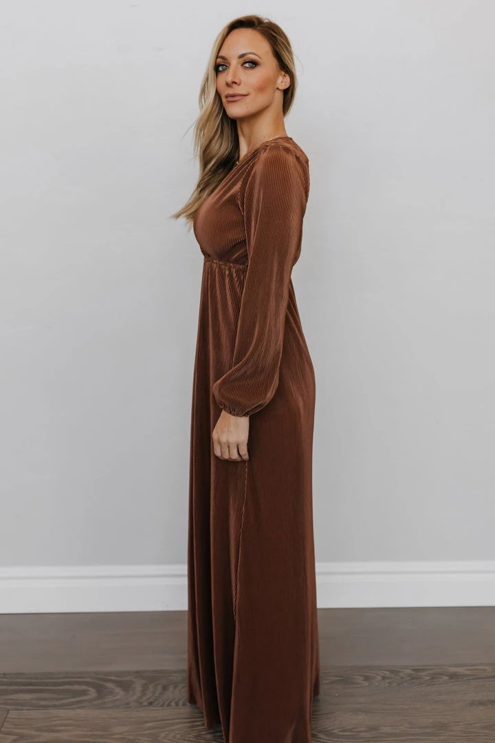 BB Custom Dresses Venus Pleated Maxi Dress | Bronze 5 BB Custom Dresses Venus Pleated Maxi Dress | Bronze