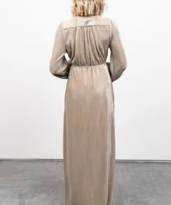 BB Custom Dresses Venus Pleated Maxi Dress | Gold