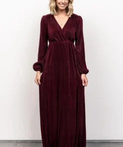 BB Custom Dresses Venus Pleated Maxi Dress | Mulberry