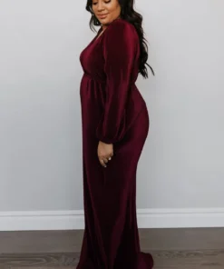 BB Custom Dresses Venus Pleated Maxi Dress | Mulberry