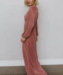 BB Custom Venus Pleated Maxi Dress | Rose