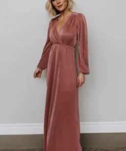 BB Custom Venus Pleated Maxi Dress | Rose