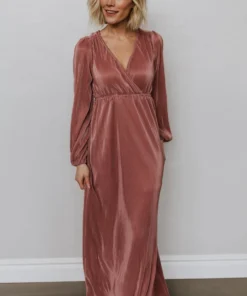BB Custom Venus Pleated Maxi Dress | Rose