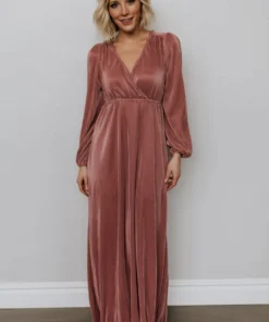BB Custom Venus Pleated Maxi Dress | Rose
