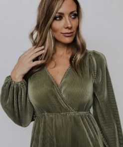 BB Custom Dresses Venus Pleated Maxi Dress | Sage