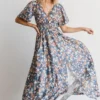 BB Custom Verona Smocked Maxi Dress | Blue Floral