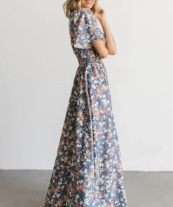 BB Custom Verona Smocked Maxi Dress | Blue Floral