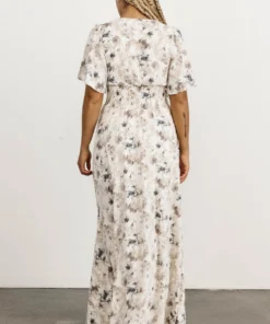 BB Custom Dresses Verona Smocked Maxi Dress | White Watercolor