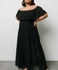BB Custom Victoria Off Shoulder Maxi Dress | Black Dresses
