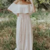 BB Custom Victoria Off Shoulder Maxi Dress | Blush