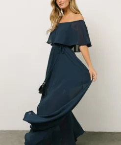 BB Custom Victoria Off Shoulder Maxi Dress | Navy Dresses 11 BB Custom Victoria Off Shoulder Maxi Dress | Navy Dresses