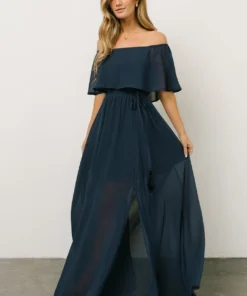 BB Custom Victoria Off Shoulder Maxi Dress | Navy Dresses 13 BB Custom Victoria Off Shoulder Maxi Dress | Navy Dresses
