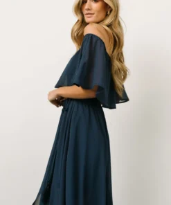 BB Custom Victoria Off Shoulder Maxi Dress | Navy Dresses 14 BB Custom Victoria Off Shoulder Maxi Dress | Navy Dresses