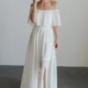BB Custom Dresses Victoria Off Shoulder Maxi Dress | White