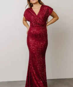 RR Dresses Vienna Sequin Maxi Dress | Burgundy
