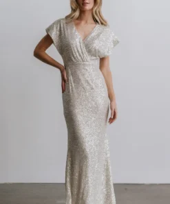 RR Vienna Sequin Maxi Dress | Cream Dresses