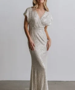 RR Vienna Sequin Maxi Dress | Cream Dresses