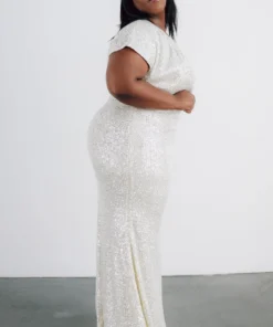 RR Vienna Sequin Maxi Dress | Cream Dresses