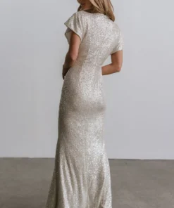 RR Vienna Sequin Maxi Dress | Cream Dresses
