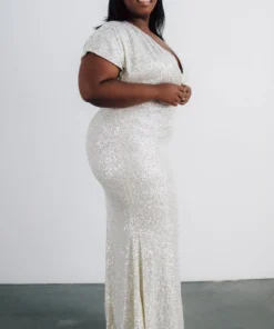 RR Vienna Sequin Maxi Dress | Cream Dresses