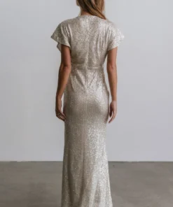 RR Vienna Sequin Maxi Dress | Cream Dresses