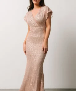 RR Vienna Sequin Maxi Dress | Rose Gold