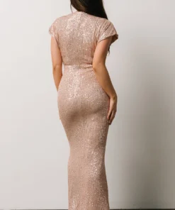 RR Vienna Sequin Maxi Dress | Rose Gold 9 RR Vienna Sequin Maxi Dress | Rose Gold