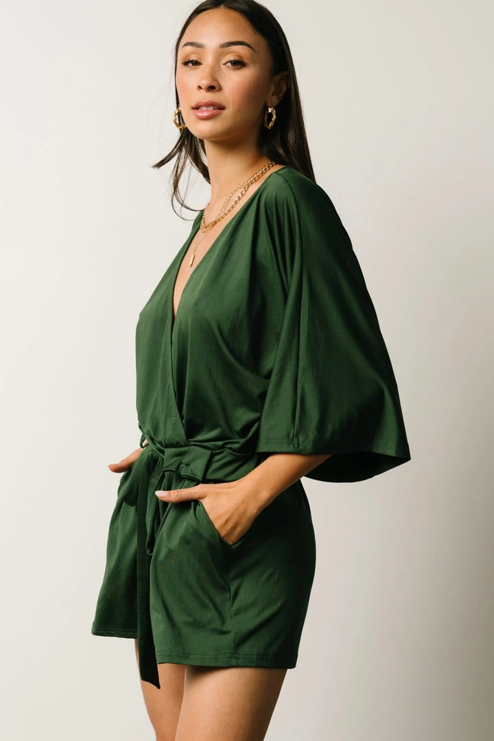 DD Boho Vince Romper | Hunter Green 2 DD Boho Vince Romper | Hunter Green