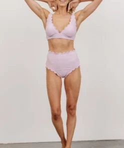 BJB Virginia Scalloped High Waist Bikini Bottom | Lilac