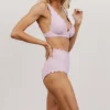 BJB Virginia Scalloped High Waist Bikini Bottom | Lilac