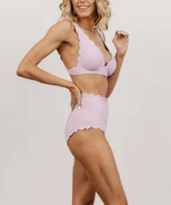 BJB Virginia Scalloped High Waist Bikini Bottom | Lilac