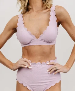 BJB Virginia Scalloped High Waist Bikini Bottom | Lilac