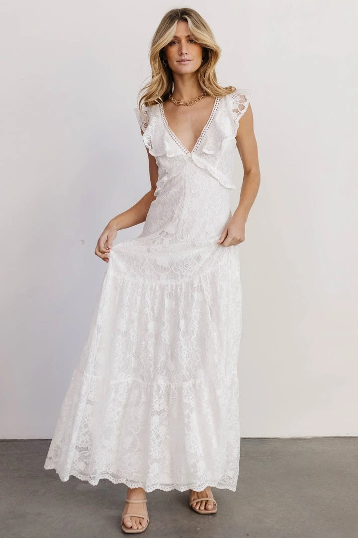 AK Vivianne Lace Maxi Dress | White 7 AK Vivianne Lace Maxi Dress | White