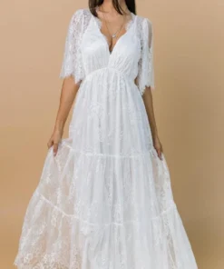 BB Custom Dresses Wanderlust Lace Maxi Dress | White