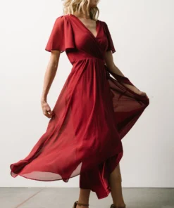 Soi Waverly Wrap Dress | Berry