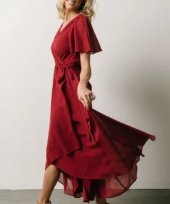 Soi Waverly Wrap Dress | Berry