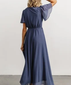 Soi Waverly Wrap Dress | Slate Blue