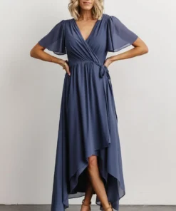 Soi Waverly Wrap Dress | Slate Blue