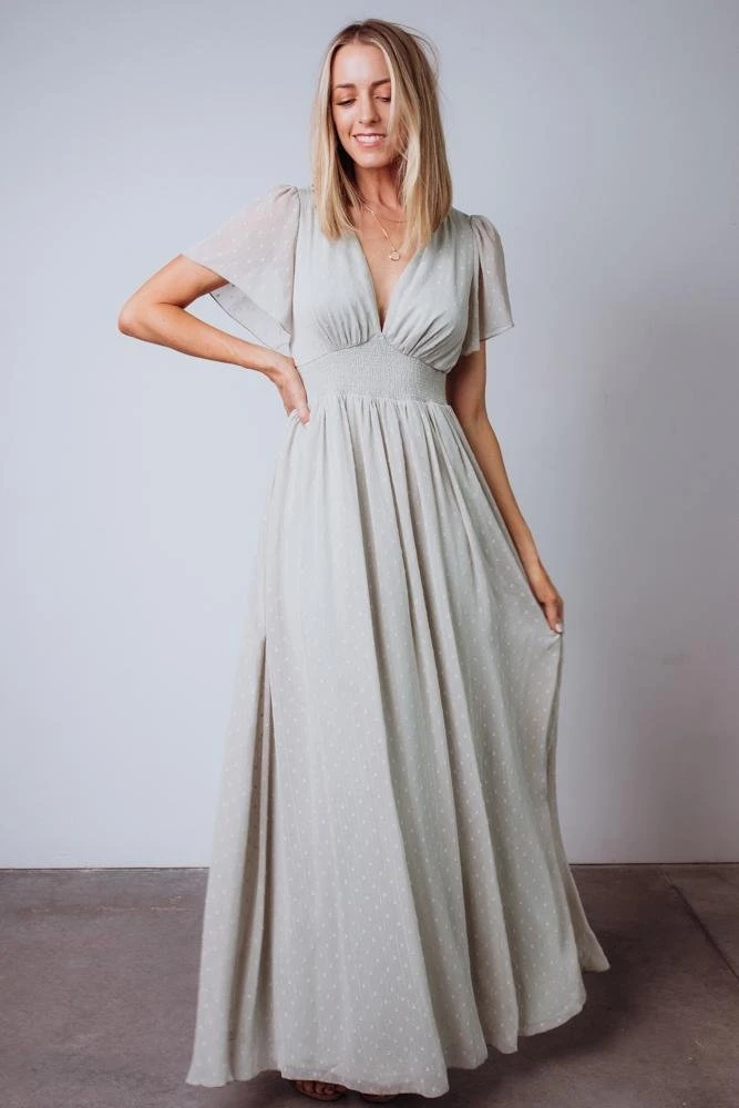 RR Weslie Shimmer Dot Maxi Dress | Sage Dresses 1 RR Weslie Shimmer Dot Maxi Dress | Sage Dresses