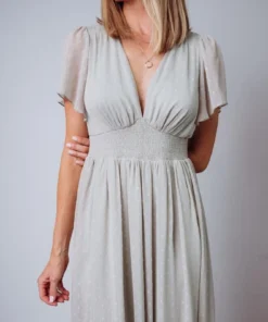 RR Weslie Shimmer Dot Maxi Dress | Sage Dresses