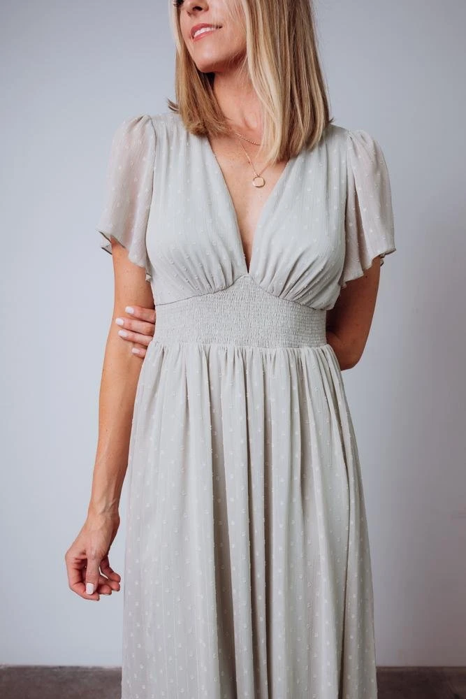 RR Weslie Shimmer Dot Maxi Dress | Sage Dresses 2 RR Weslie Shimmer Dot Maxi Dress | Sage Dresses