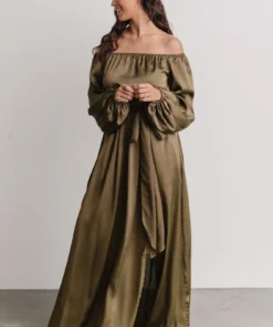DD Westminster Off-Shoulder Maxi Dress | Olive