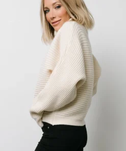 LUM Whitney Ribbed Turtle Neck Sweater | Cream Tops 13 LUM Whitney Ribbed Turtle Neck Sweater | Cream Tops